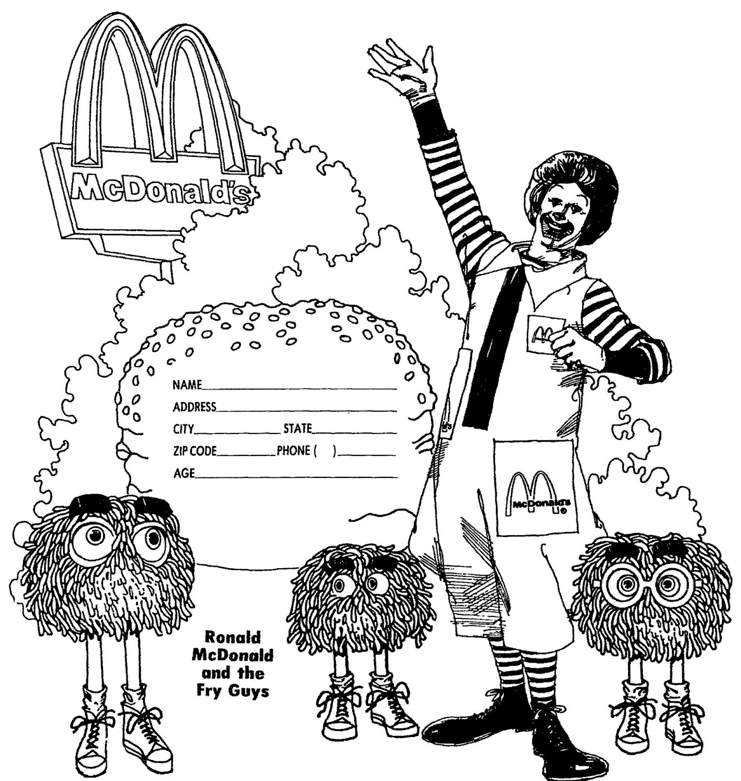 Ronald McDonald coloring paper