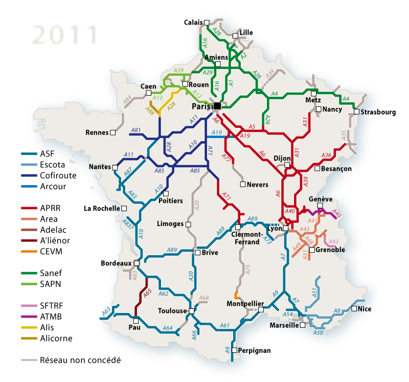 Carte de France des autoroutes Arts et Voyages