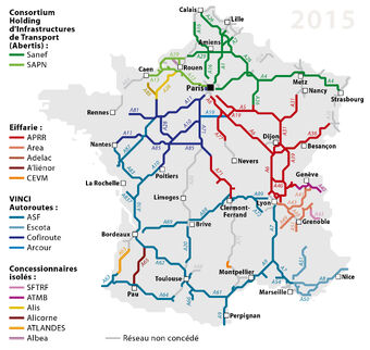 les autoroutes de france carte