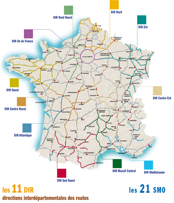Carte des routes de France