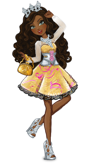 Ever After High Doll~Justine Dancer~Silver Necklace and Gold Bracelet