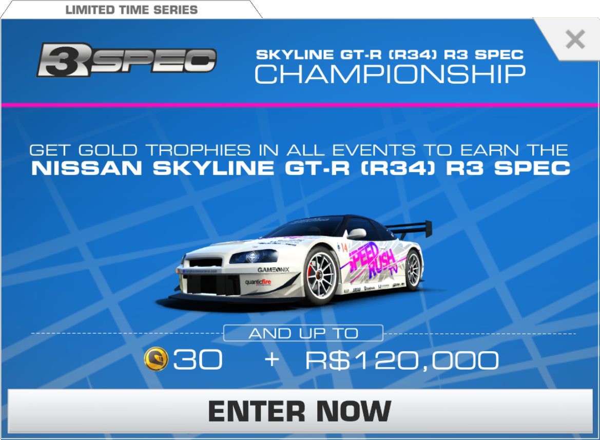 Nissan Skyline Gt R R34 R3 Spec Championship Real Racing