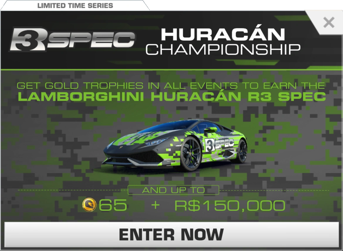 Lamborghini Hurac 225 N R3 Spec Championship Real Racing 3