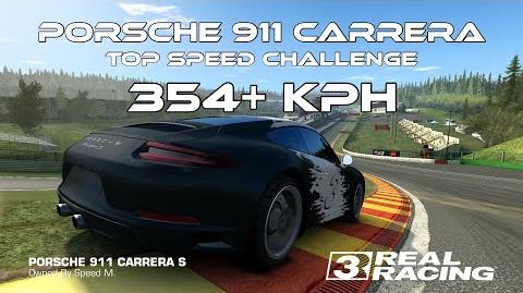 Real Racing 3 Porsche 911 Carrera Top Speed Challenge 354 kph RR3
