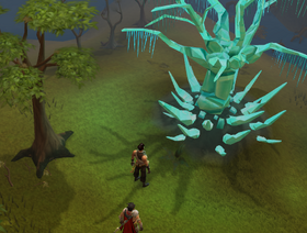 Gabriel and Arkaevum examine a Crystal Tree
