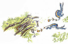 Woolamanders escape by leaping woswfg