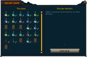 Recipe shop interface