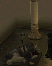Repairing statue