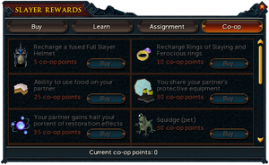 Co-op Slayer points interface