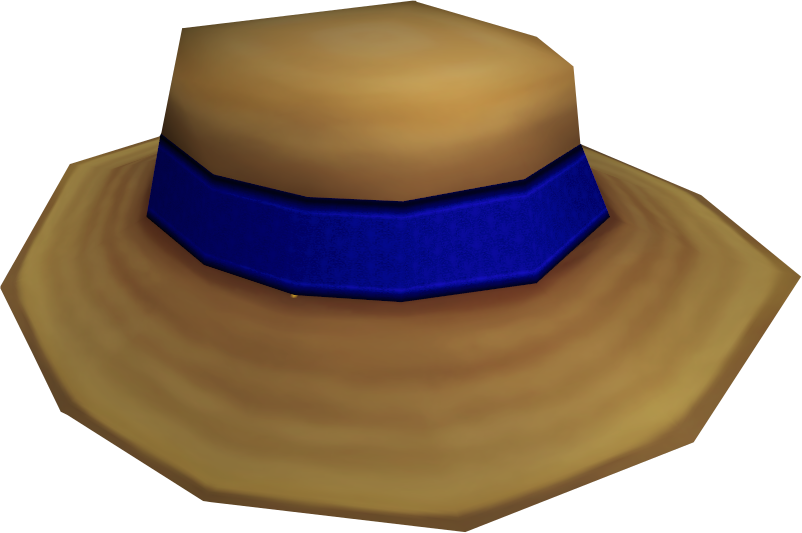 blue boater hat