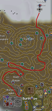God Wars Dungeon route map