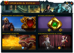 Upgrades & Extras (Overview) interface