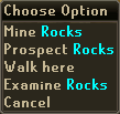 Rocks right click options