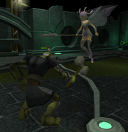 Chaeldar fights goblin