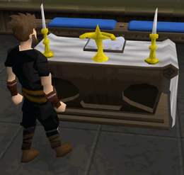 Orando num altar