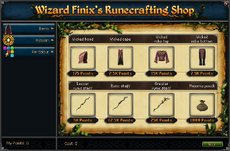 Wizard Finix's Runecrafting Shop