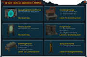 Start Room Modifications