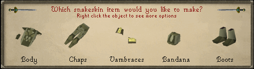 Snakeskin crafting