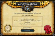 Player Safety Test reward