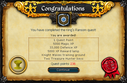 King's Ransom reward