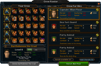 Crew Roster interface
