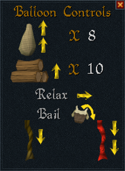 Balloon controls panel