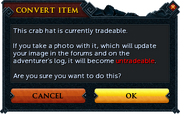 Crab hat warning