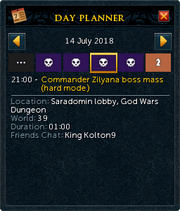 Day planner interface