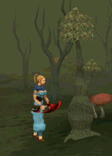 Chopping hollow tree