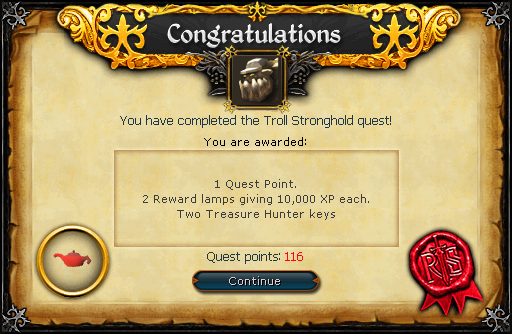 Troll Stronghold reward