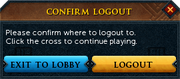 Log out button