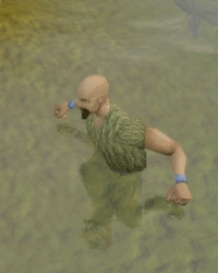 Fishing trawler swimming