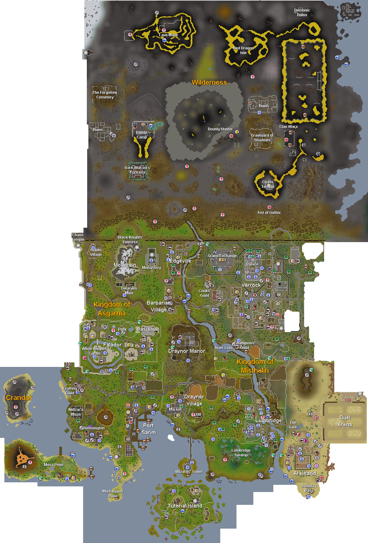 Runescape free to play map