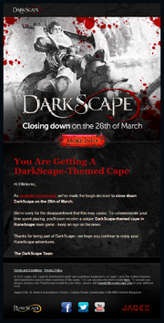 DarkScape closing email