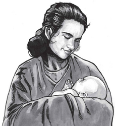 Shmi and baby Anakine