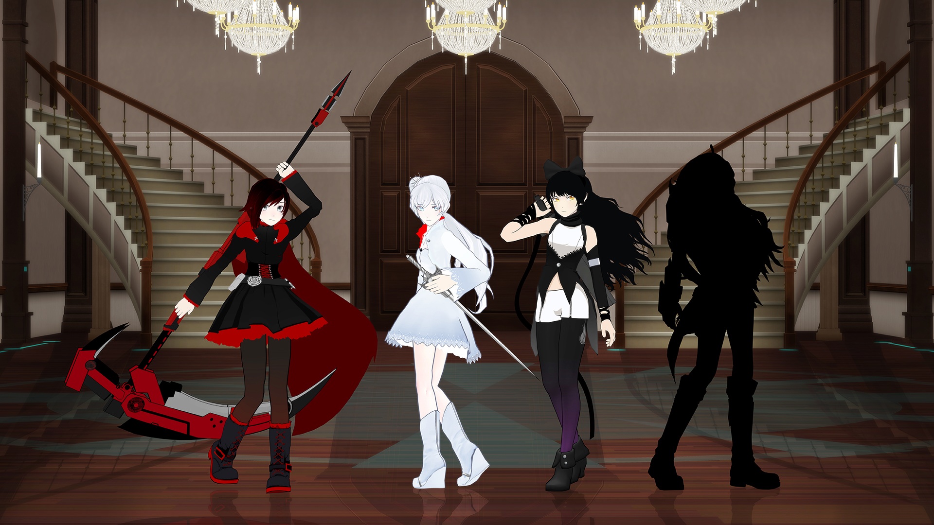 Красный белый черный желтый. RWBY аниме. RWBY аниме 1 сезон. Красный, белый, черный, желтый / RWBY. Красный, белый, черный, желтый / RWBY аниме.