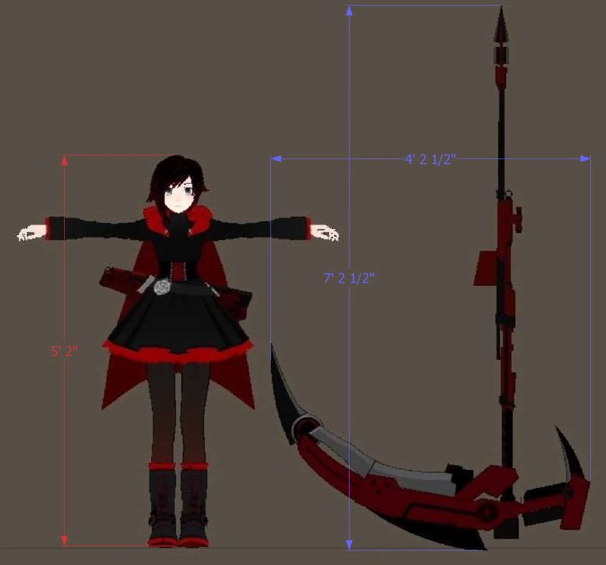 Image Crescent rose size ruby at 5'2'' scale.jpg RWBY Wiki FANDOM