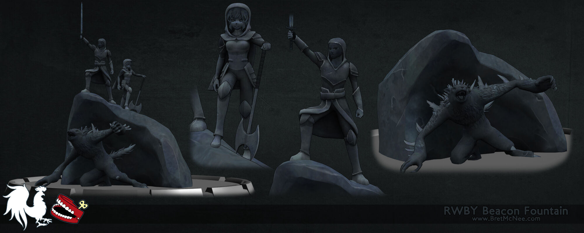 rwby beowolf statue