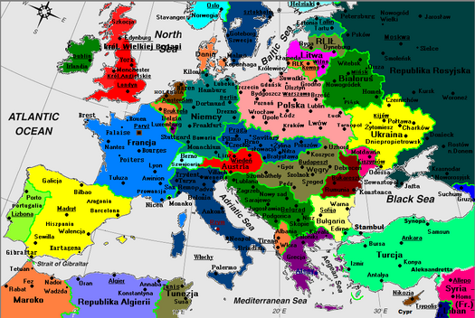 Mapa Europy Państwa Po Polsku Państwa Europy | Rzeczpospolita Polska - alternatywna rzeczywistość
