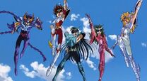 Los cinco protagonistas de Saint Seiya