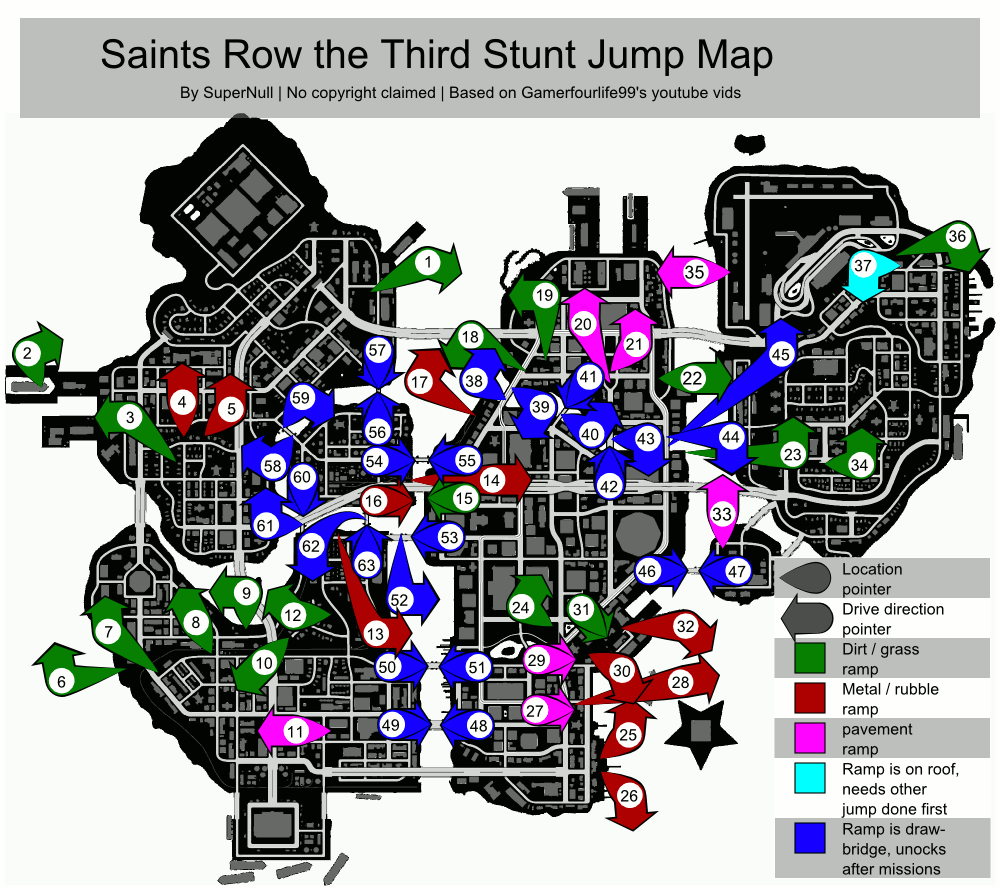 saints row 2 map with stores