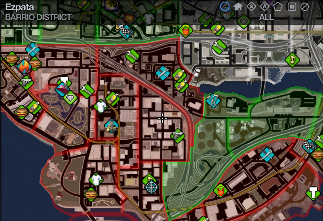 tag locations in barrio saints row 2