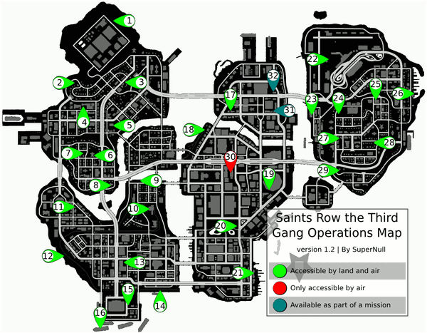 Gang Operation colour-coded map