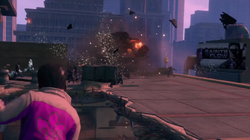 When Good Heists Go Bad - helicopter exploding