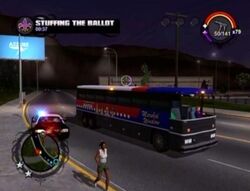 Winslow Bus during Stuffing the Ballot