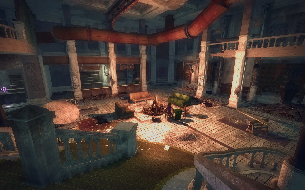 Image Saints Hideout Ratty looking down stairs.jpg Saints Row