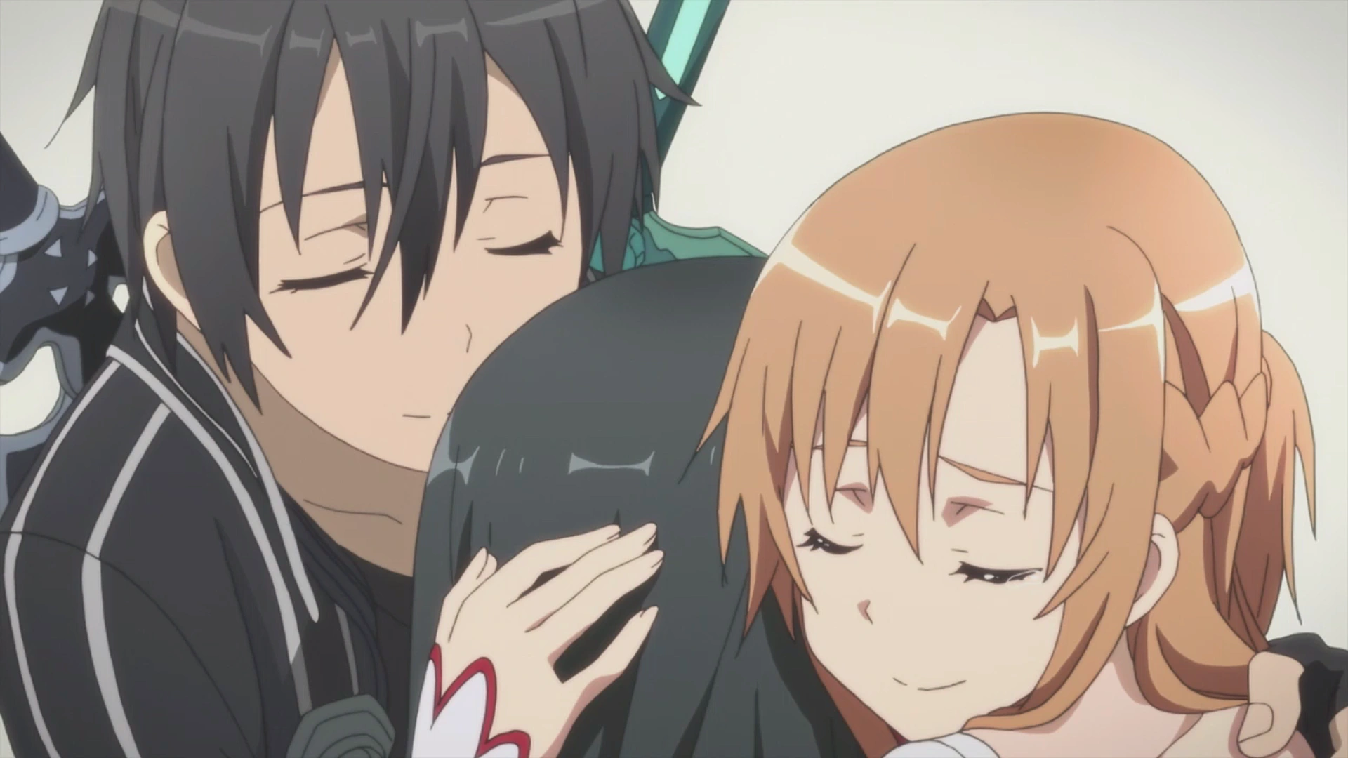 Imagen Kirito Asuna and Yui Hugging.png Wiki Sword Art Online