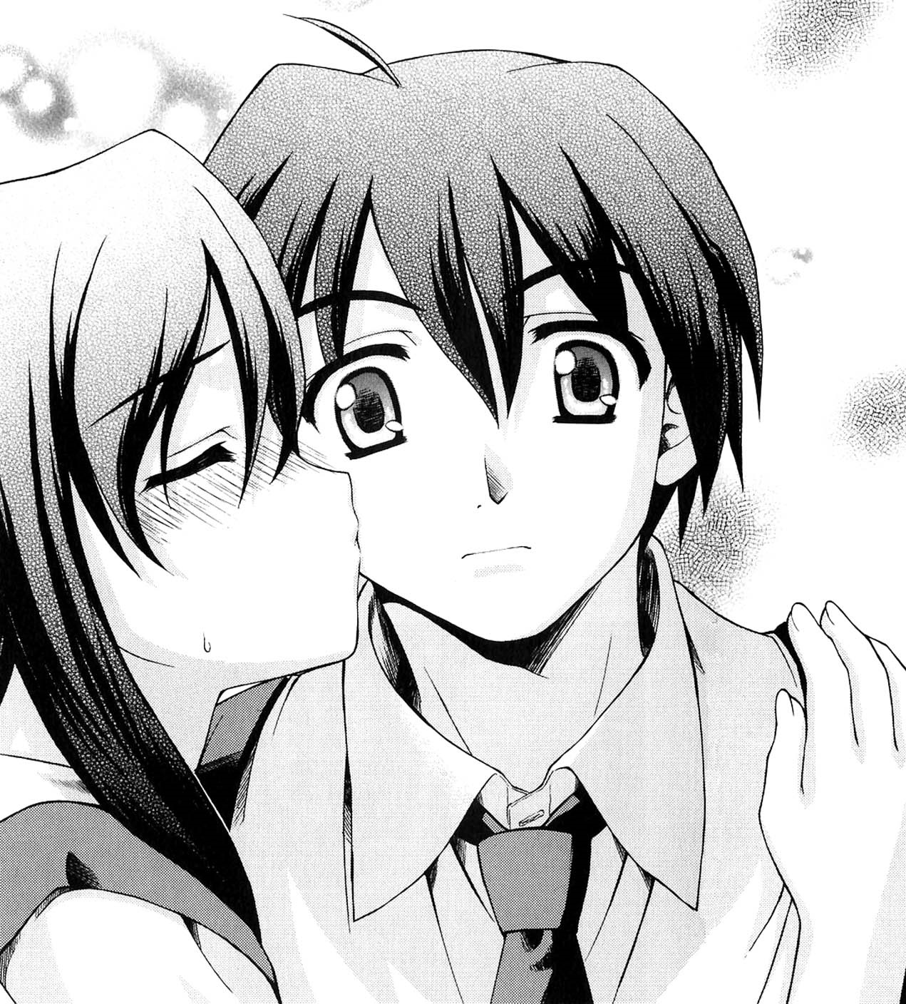 Image - Kotonoha kisses Makoto in cheek manga.png | School Days Wiki