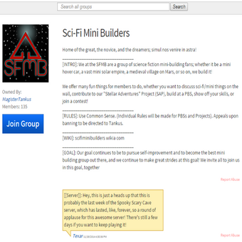 Group Description Sci Fi Mini Builders Wiki Fandom - cool descriptions for roblox