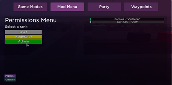 Mod Menu V 2 2 Scp 3008 Roblox Wiki Fandom - roblox how to put a mod menu in your game